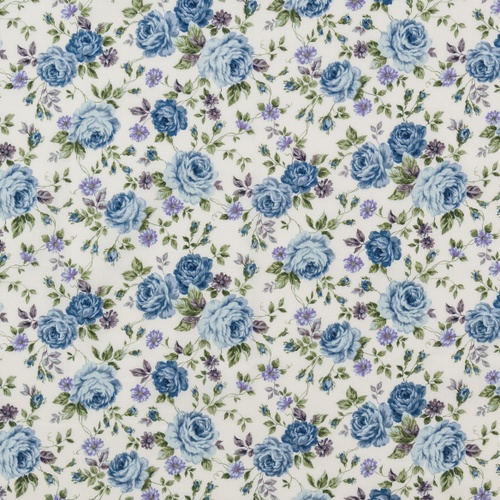 Image of Old Rococo Floral Cream Cotton Shirting Fabric