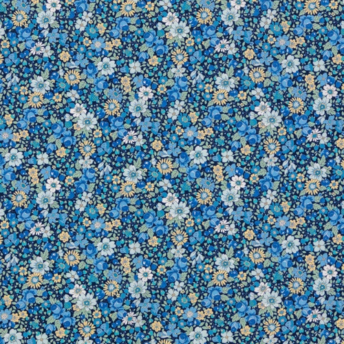 Image of Bloom Garden Blue Quilting Cotton Fabric