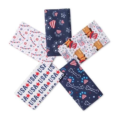 Image of Singer™ 5-Piece Patriotic Dogs Multi Fat Quarter Sampler