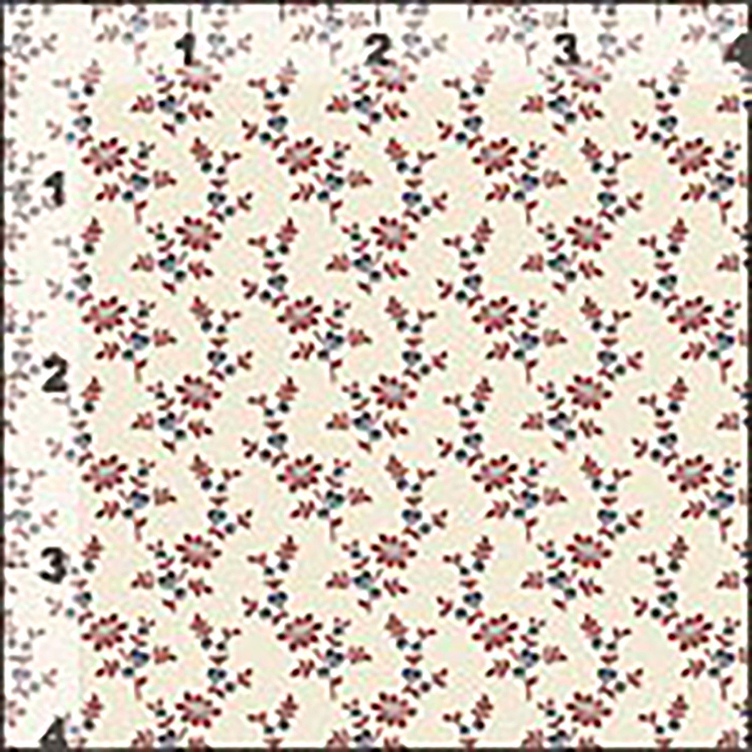 Specialty Cuts Floral Check 1 Yard Cut Lt Carnation Cream Multi Color  Quilting Cotton Fabric