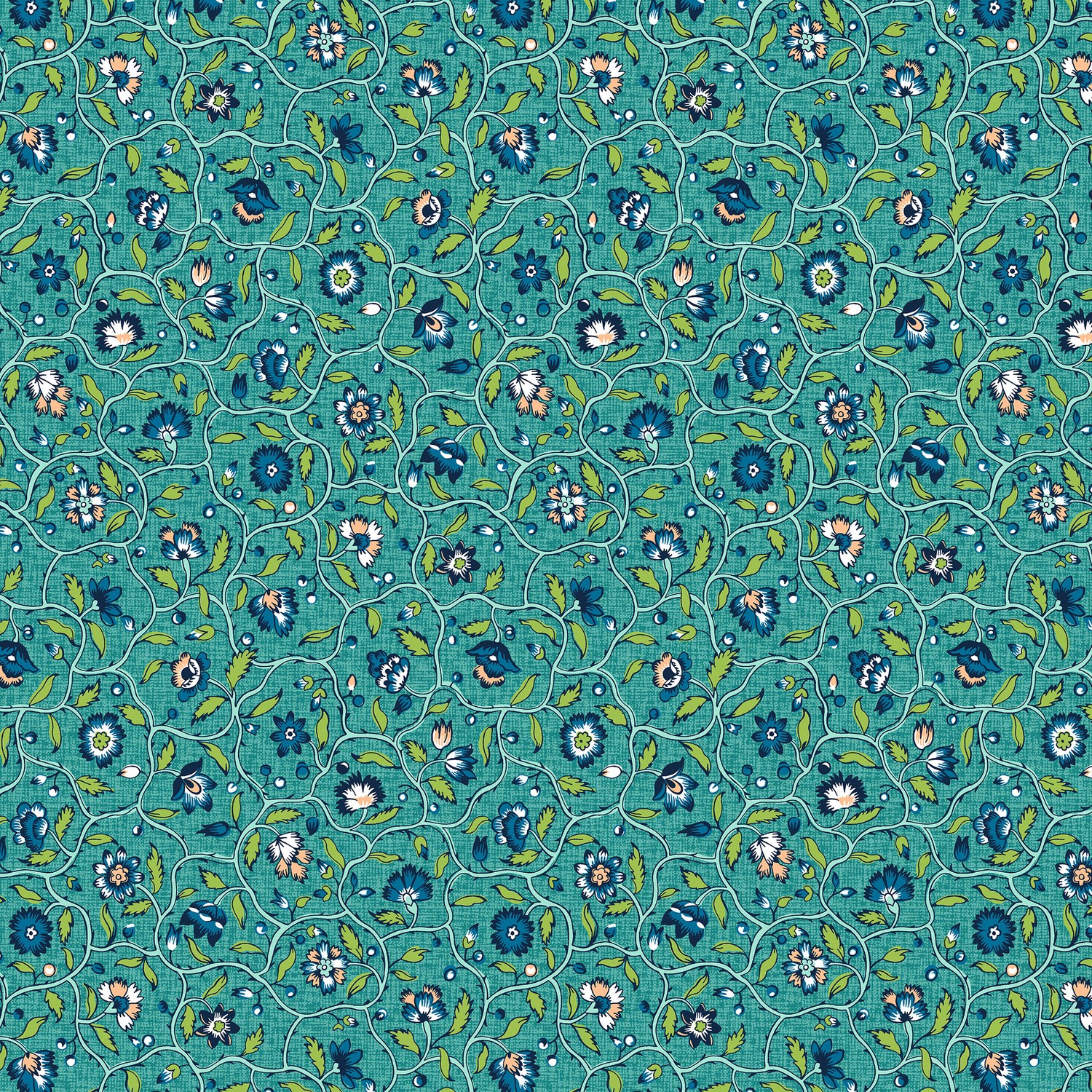 In Full Bloom Ramble Atlantis Quilting Cotton Fabric Yardage