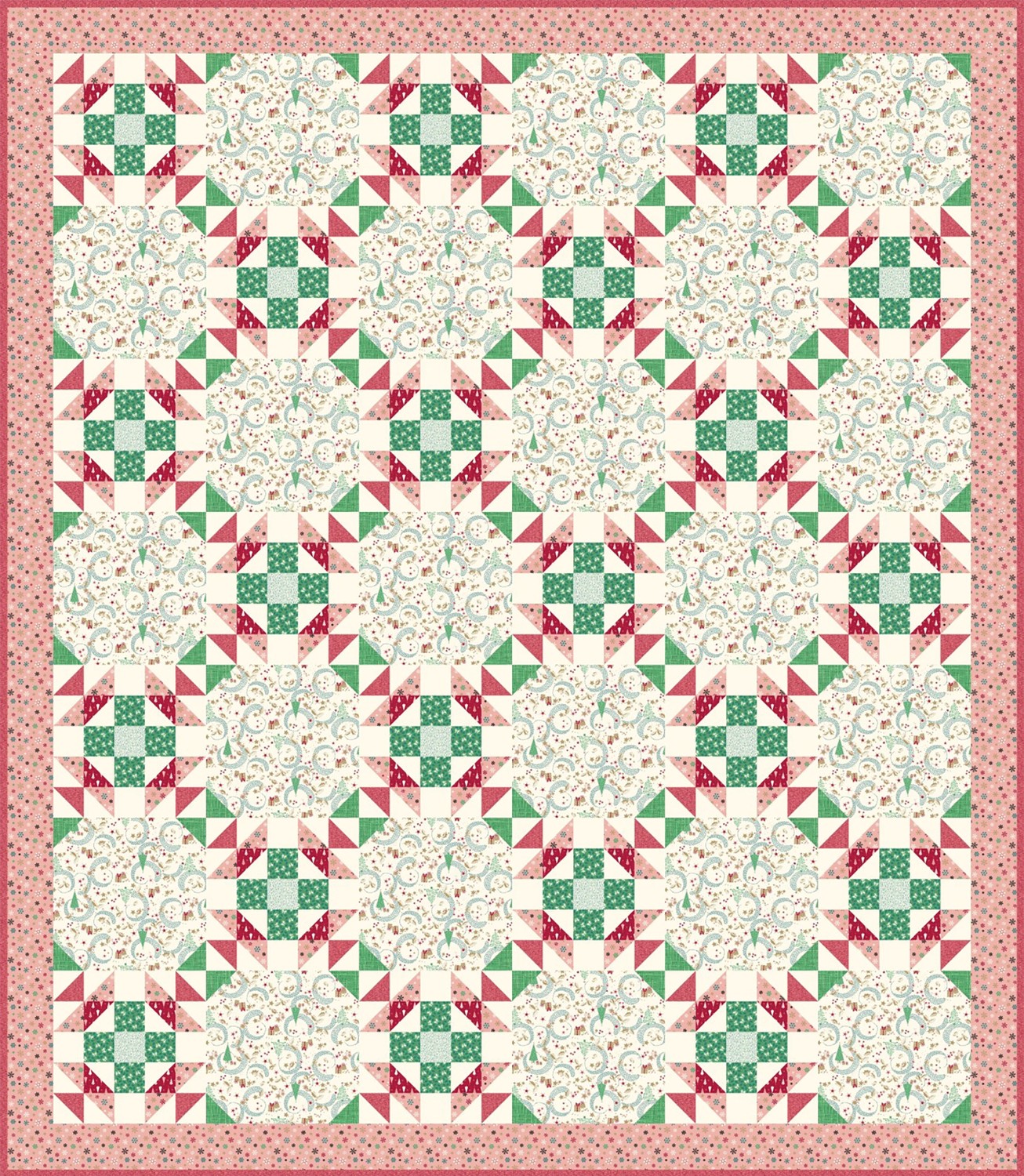 Holiday Magic Sweet Vintage Christmas Cotton Fabric Quilt Kit ...