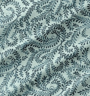 Witley Court Swirly Leaves 108 in Wide Backing Dusty Aqua Quilting Cotton  Fabric Yardage