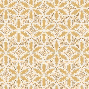 Swallowtail Grove Star Flower 108 in wide backing Lt Ochre Quilting Cotton  Fabric Yardage