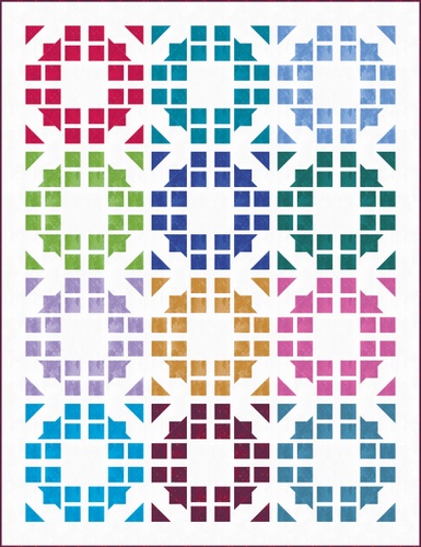 Image of Shimmer Tonals Wreathed Squares Quilt Kit