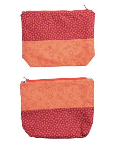 Image of In Full Bloom Two-Color Zip Pouch  Cotton Fabric Kit
