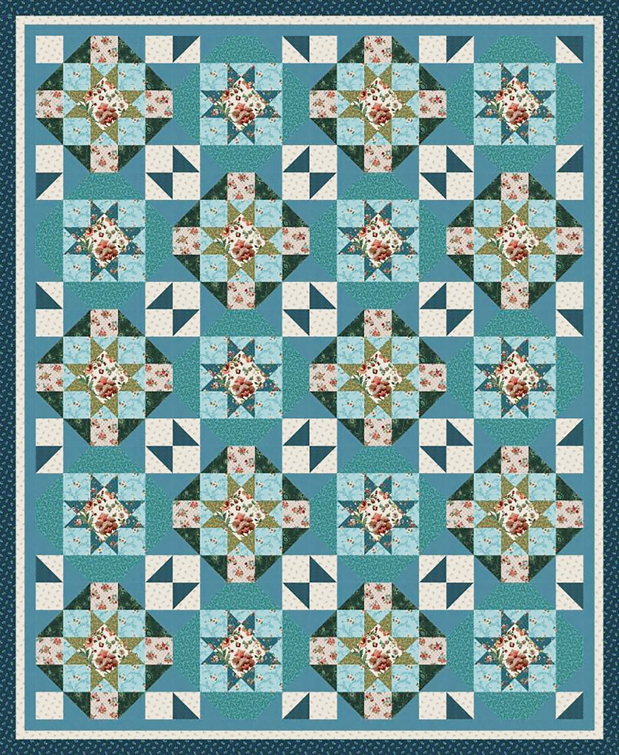 Lewis & Irene Hannah’s Flowers Fabric Collection Quilt Kit #1 (includes deals backing) Finished Size: 67”x67” QSQ100% Cotton