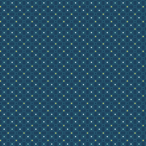 Image of On the Sunny Side Leafy Tulips Dk Bonnet Blue