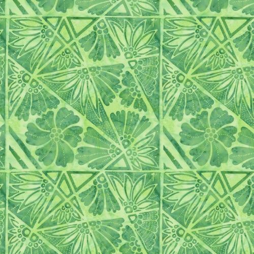 Image of Sylvan Dusk Batiks Broken Tile Peapod Green Quilting Cotton Fabric Yardage