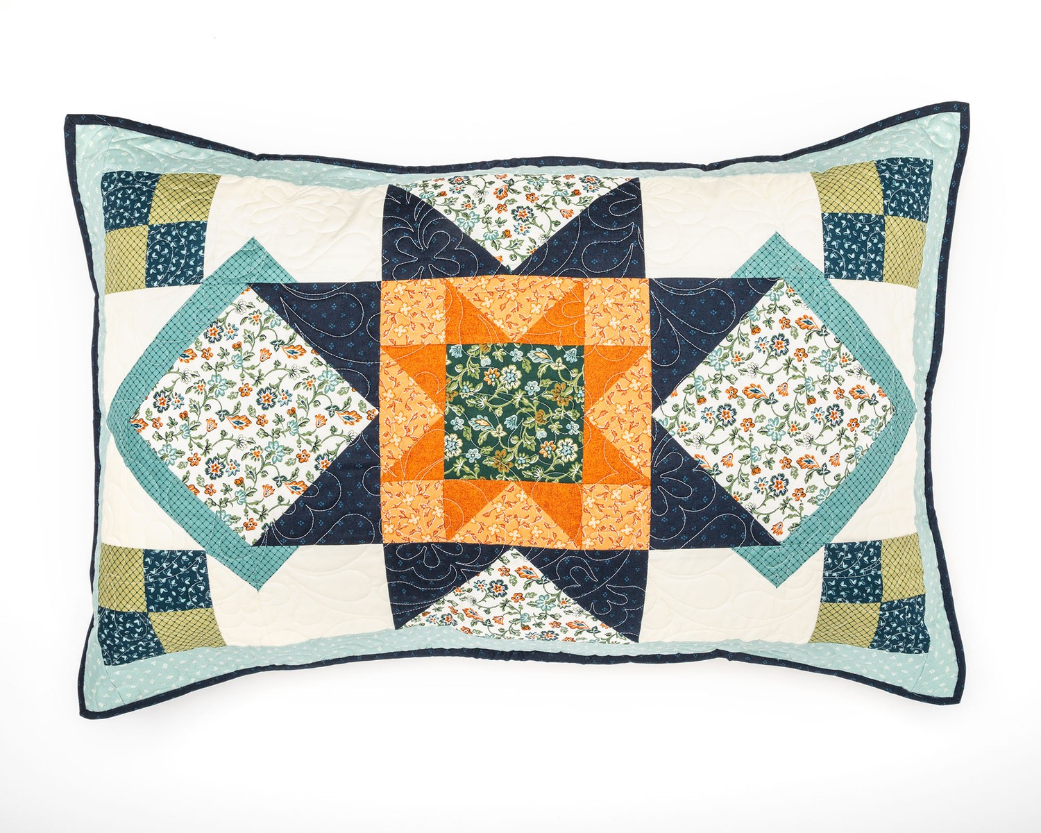 Luxembourg Square Meadowlark Pillow Shams multi Cotton Fabric Quilt Kit ConnectingThreads