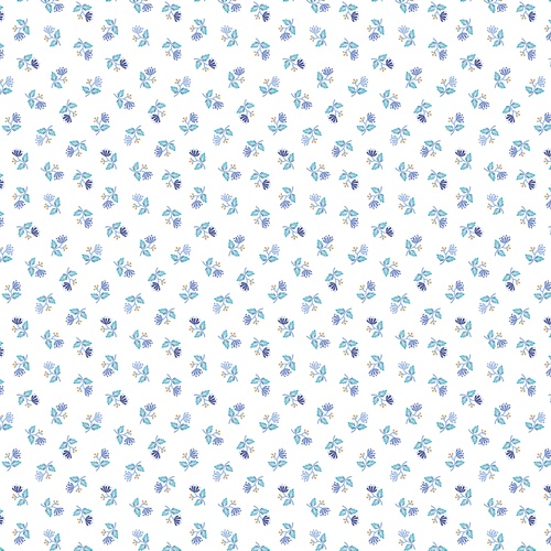 Image of Cloisonné Tossed Blossoms White Gold Metallic