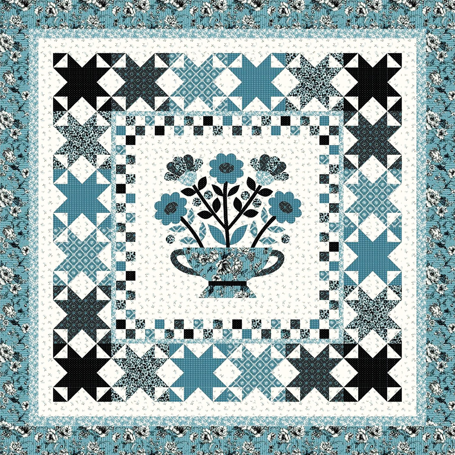 Witley Court - Paper Roses Quilt Kit | ConnectingThreads.com