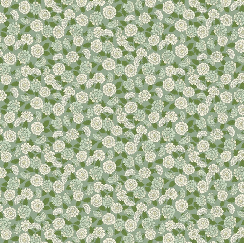Image of Sweetwater Ridge Flannel Carnations Flannel Sage Green Quilting Cotton Fabric Yardage