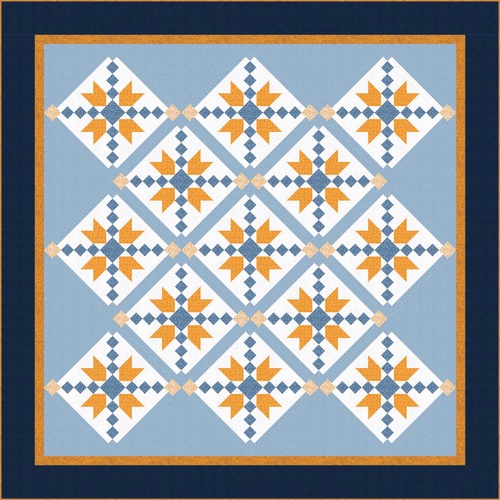 Image of Cheddar Blues  Cheddarfield Quilt Kit