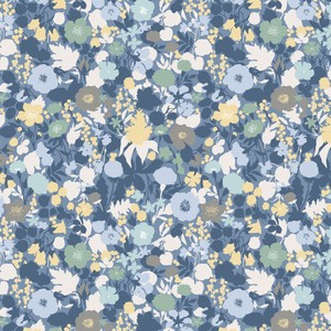 Tranquil Blume Amelia's Garden Light Denim Blue Quilting Cotton Fabric Yardage