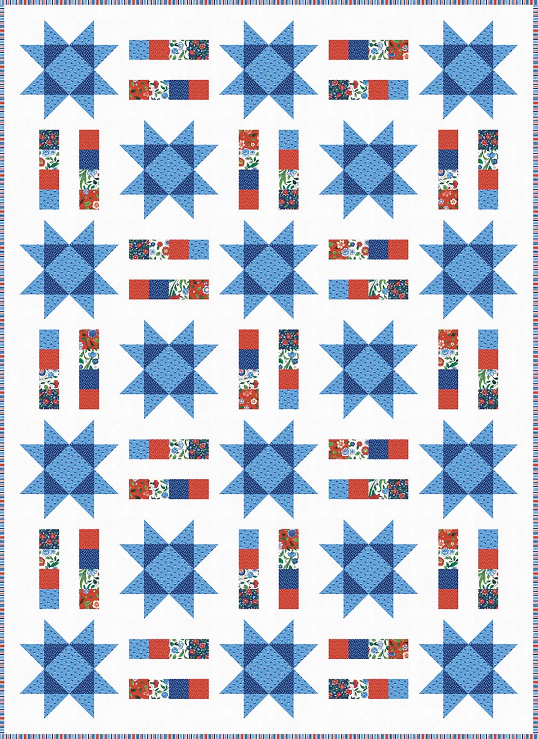 Chesapeake Summer - Stars and Stripes Throw Quilt Kit ...
