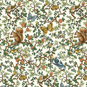 Among the Thicket Friendly Fauna Ivory Multi Quilting Cotton Fabric Yardage