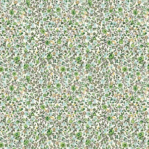 Among the Thicket Flora in Bloom Lime Green Quilitng Cotton Fabric Yardage