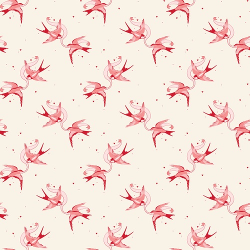 Image of Letters to Cupid Love Birds Fabric