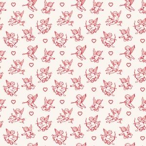 Letters to Cupid Cupids Cream Quilting Cotton Fabric Yardage