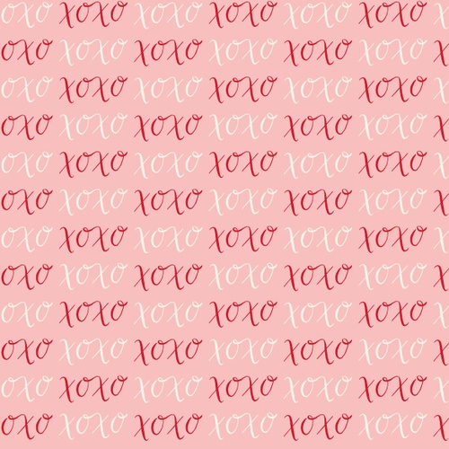 Image of Letters to Cupid XOXO Pink Quilting Cotton Fabric Yardage