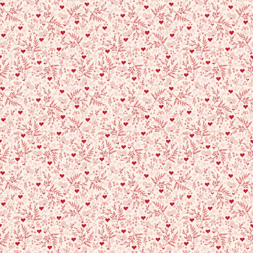 Image of Letters to Cupid Ditsy Floral Cream Quilting Cotton Fabric Yardage