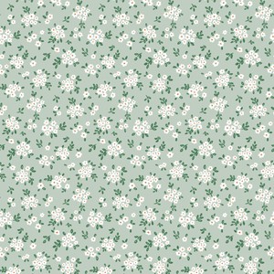 Sweet Cotton Tales Blooming Bliss Sage Green Quilting Cotton Fabric Yardage
