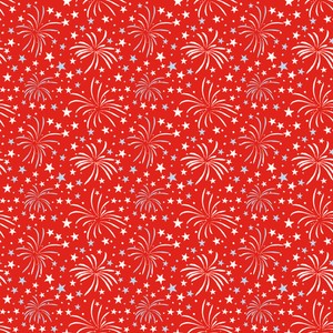 Firecracker Fireworks Red Hen Quilting Cotton Fabric Yardage