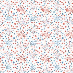 Firecracker Fireworks White Quilting Cotton Fabric Yardage