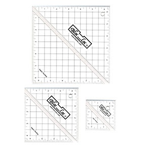 Acrylic Ruler Bloc Loc~Half Square Triangle Ruler Set #4-1.5 2.5,3.5 